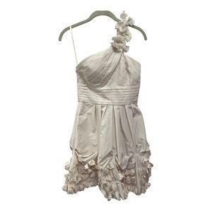 NWT BCBGMAXAZRIA QUINBY COROZO ONE SHOULDER TAFFETA ROSETTE VVV6N066 DRESS 2